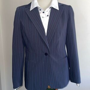 East 5th Business Suit.  Blazer and slacks.  Size 6. Multi color pin strips.